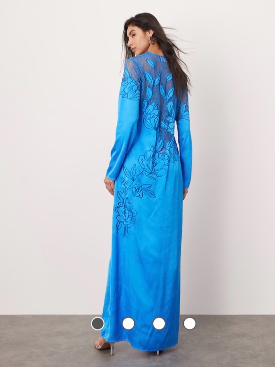 ASOS Dresses & Skirts - ASOS EDITION embroidered lace paneled long sleeve maxi dress. Cobalt blue. New!